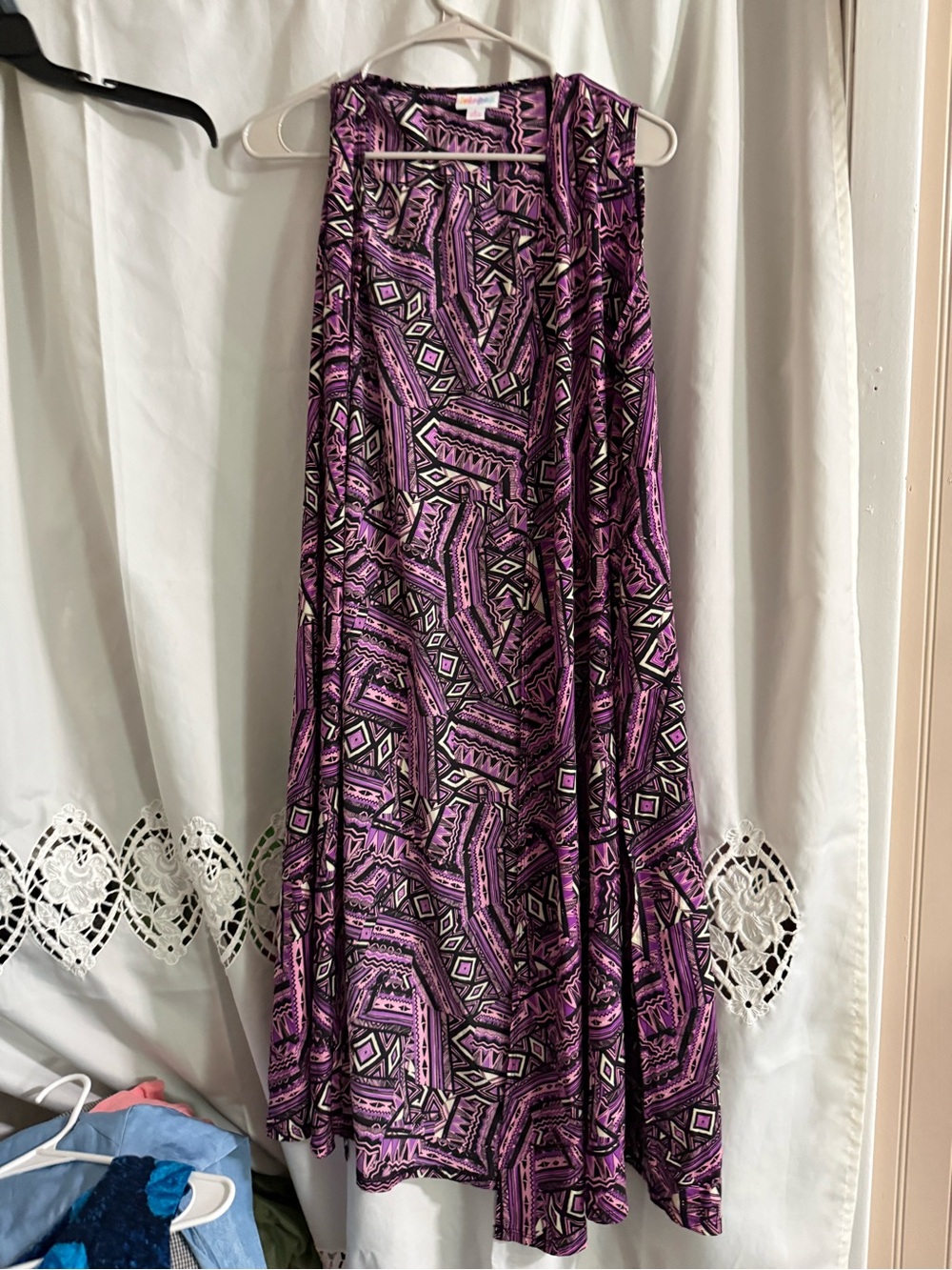 LuLaRoe Purple Geometric Dress Vest
